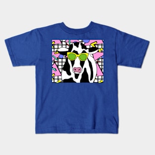 Funny Cow With Sunglasses Muh Kids T-Shirt